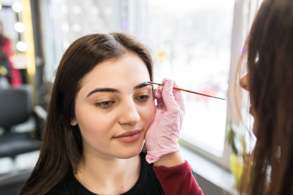 Lightly shape your eyebrows