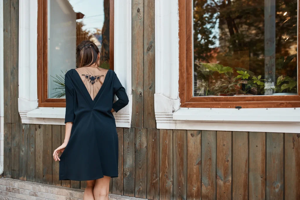 Backless Cowl Neck Slip Dress