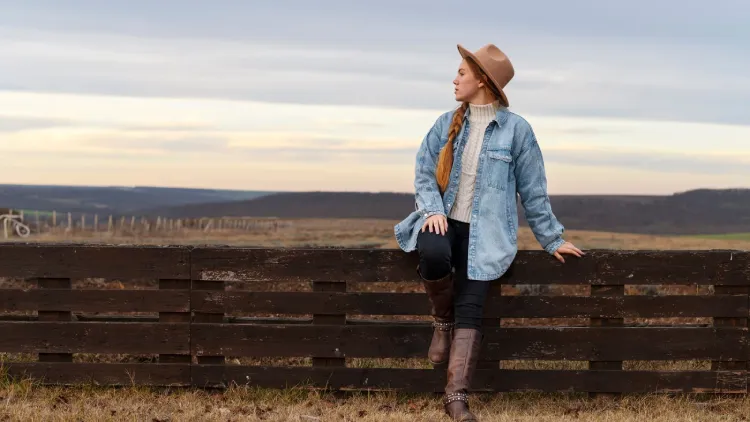 Patterns and Colours in Cowgirl Outfit