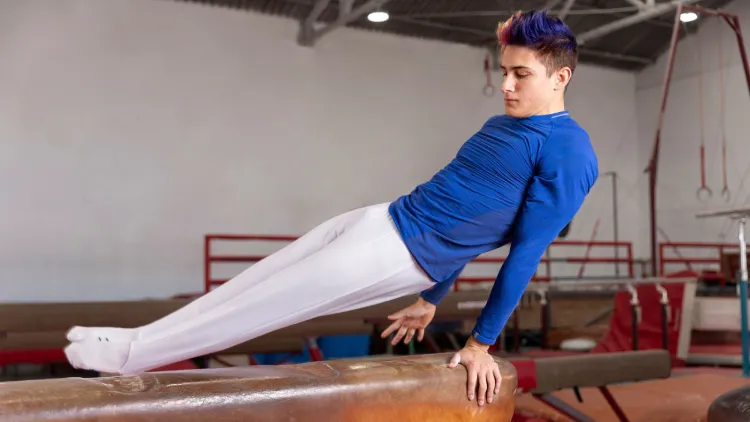 Men are also offered gymnastics outfits of various types
